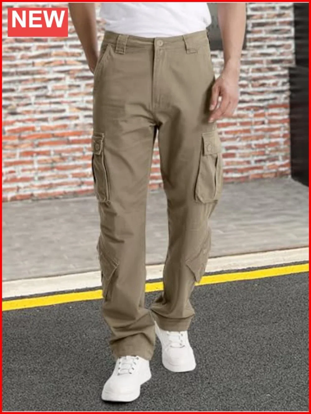 Multi-Pocket Cargo Pants with Drawstring Waist for Outdoor Work